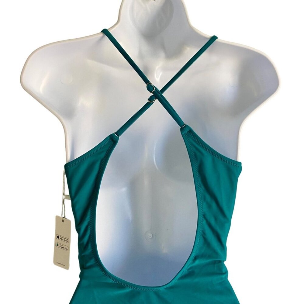Cupshe Green One Piece Swimsuit Knot Tie Women's Medium NEW NWT - Picture 7 of 9